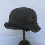 Heer casque Mdle 1942 un insigne peinture zimerit et jugulaire 