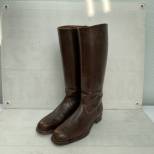 LW Paire de bottes officier cuir marron chocolat 