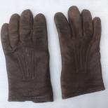 LW Paire de gants officier cuir marron 