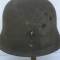 Heer casque Mdle 1942 un insigne peinture zimerit et jugulaire 