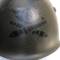 Italie Casque Mdle 1933 vert insigne Artillerie et jugulaire 