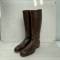 LW Paire de bottes officier cuir marron chocolat 