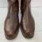 LW Paire de bottes officier cuir marron chocolat 