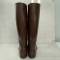 LW Paire de bottes officier cuir marron chocolat 