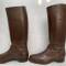 LW Paire de bottes officier cuir marron chocolat 