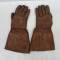 Paire de gants de vol ' Lemercier' Mdle 1938 cuir marron 