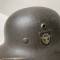 Police casque Mdle 1940 Double insignes et jugulaire 