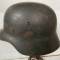 WH Casque Mdle 1940 peinture grise et jugulaire 