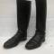 WH Paire de bottes officier cuir noir 