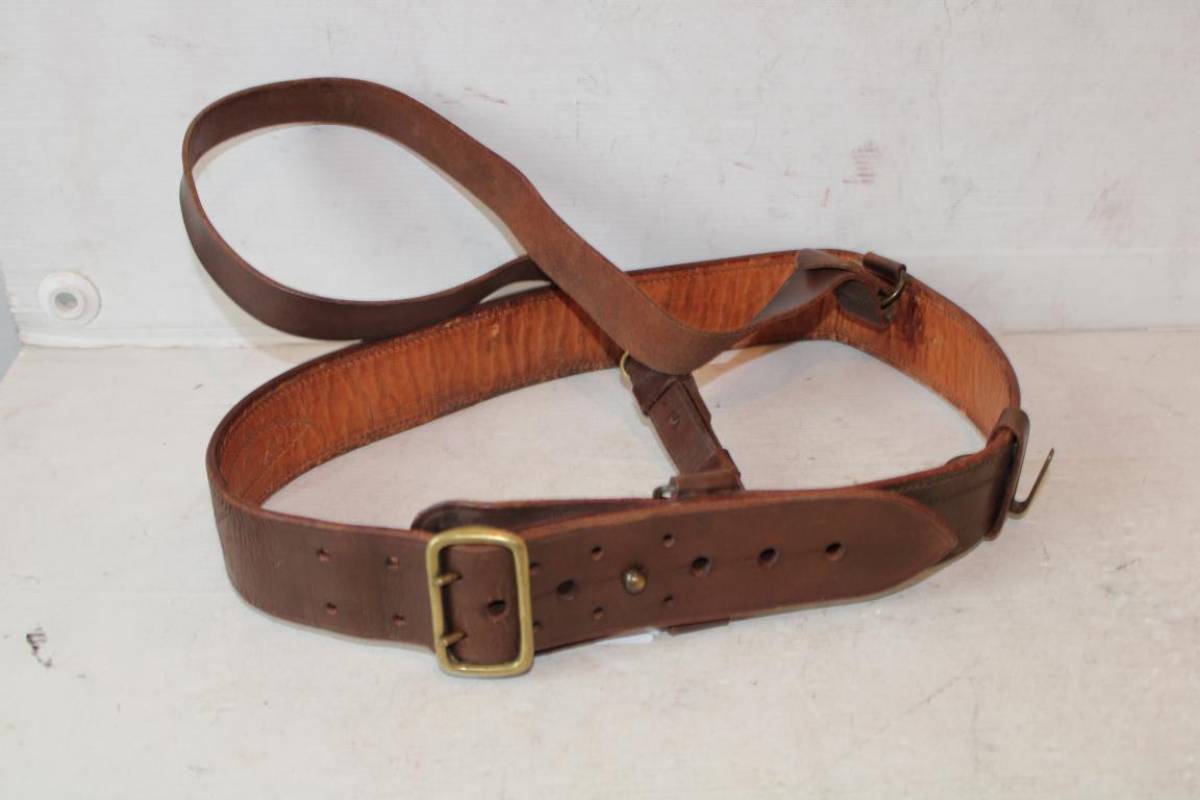 Ceinturon baudrier officier cuir marron - Ventes d ...