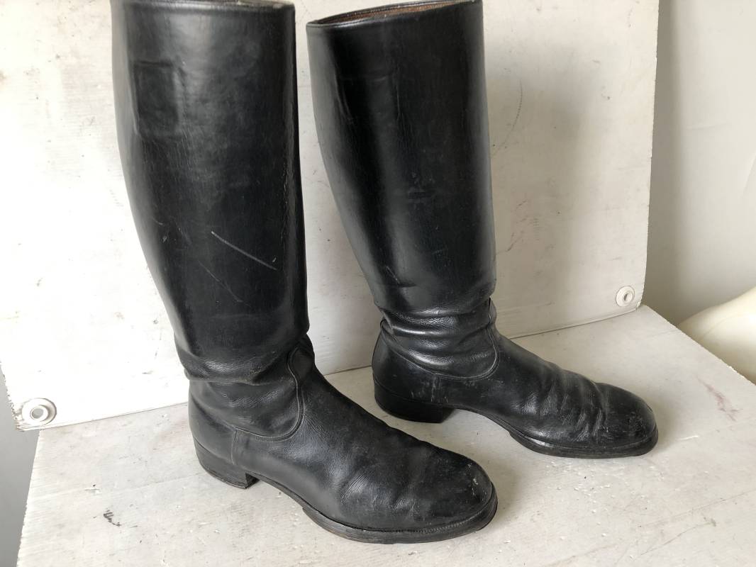 Bottes D'équitation En Cuir Anglais Marron - Pointure UK 9 (EU 43) - Style Officier