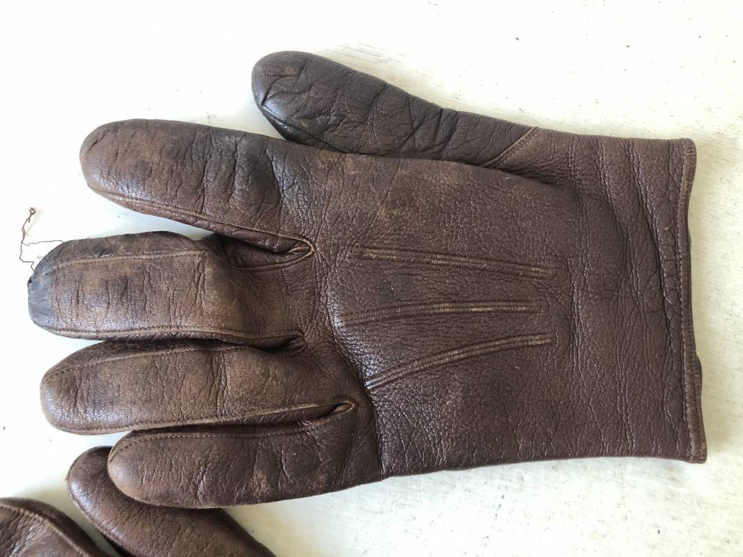 Paire De Gants En Cuir Avec Boutons Pression - Taille M Noir - Occasion - Unisexe Adulte